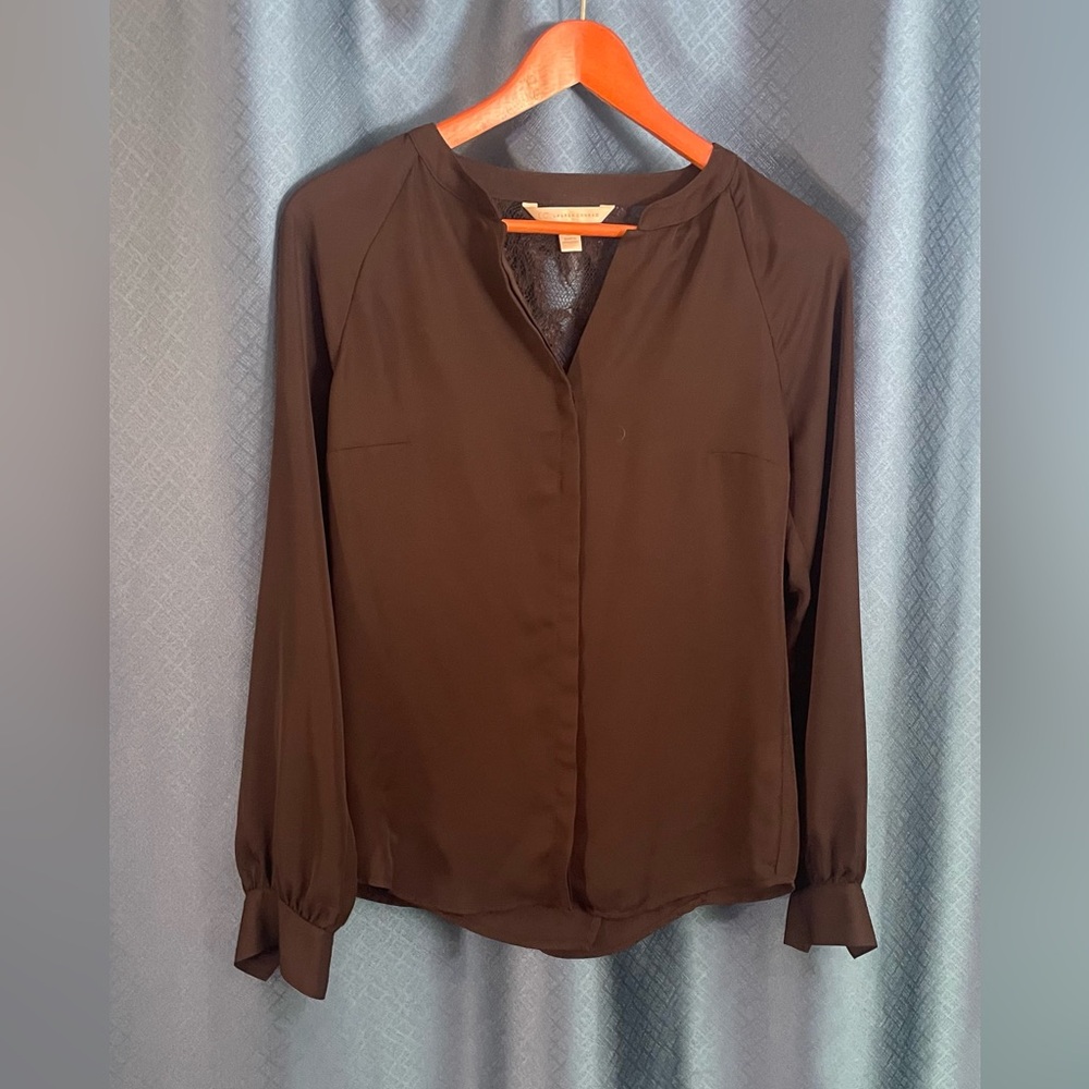 LC Lauren Conrad Sheer Black Blouse
